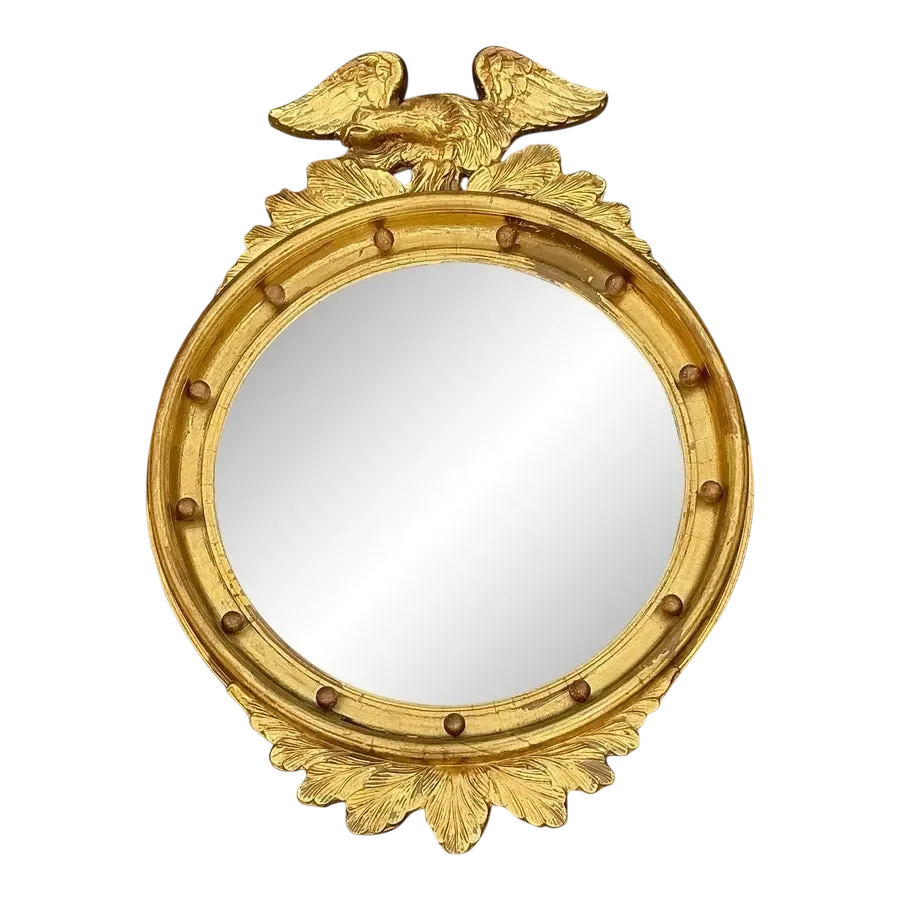 Vintage Regency Gilt Federal Convex Eagle Mirror