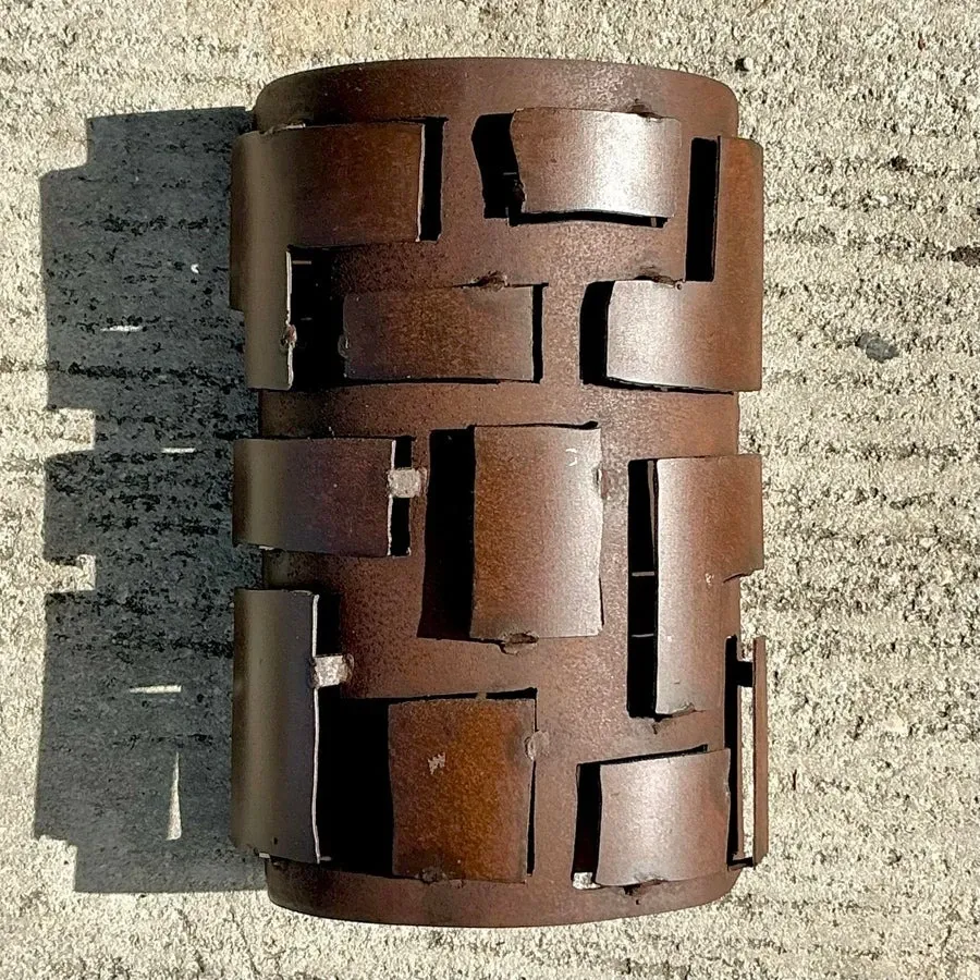 Vintage Boho French Brutalist Wall Sconce — additional photo 3
