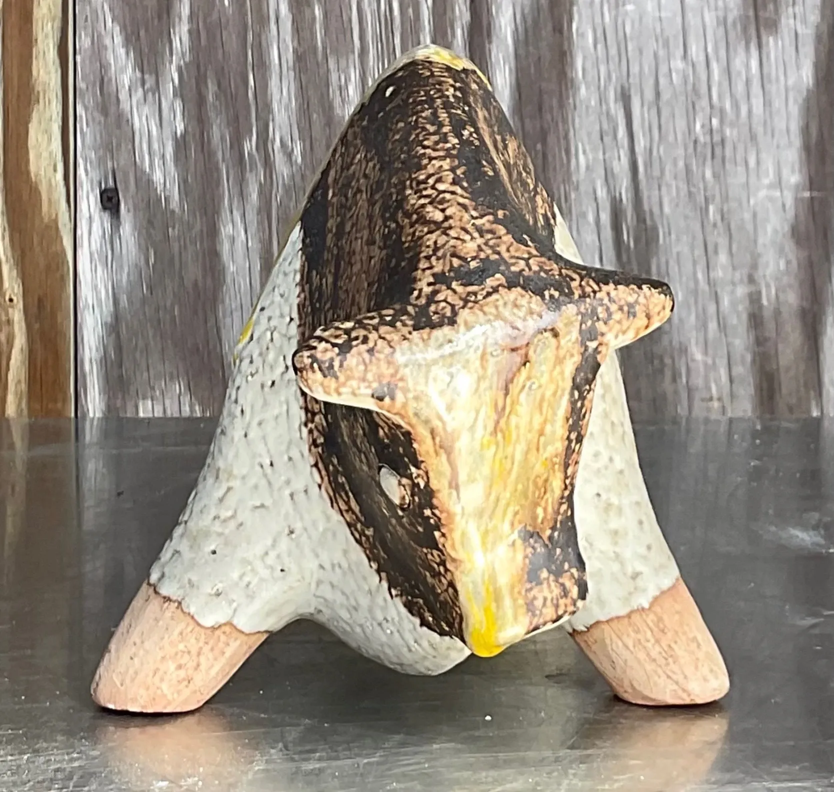 Vintage Mid 20th Century Hand Painted Ceramic Bull — additional photo 5