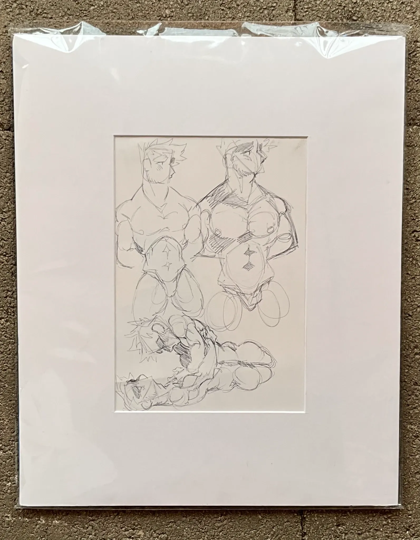 Vintage Boho Sketch of Nude Men — additional photo 1