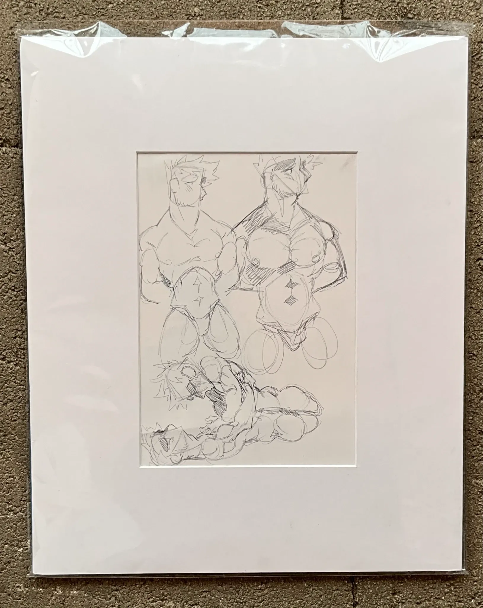Vintage Boho Sketch of Nude Men — additional photo 2