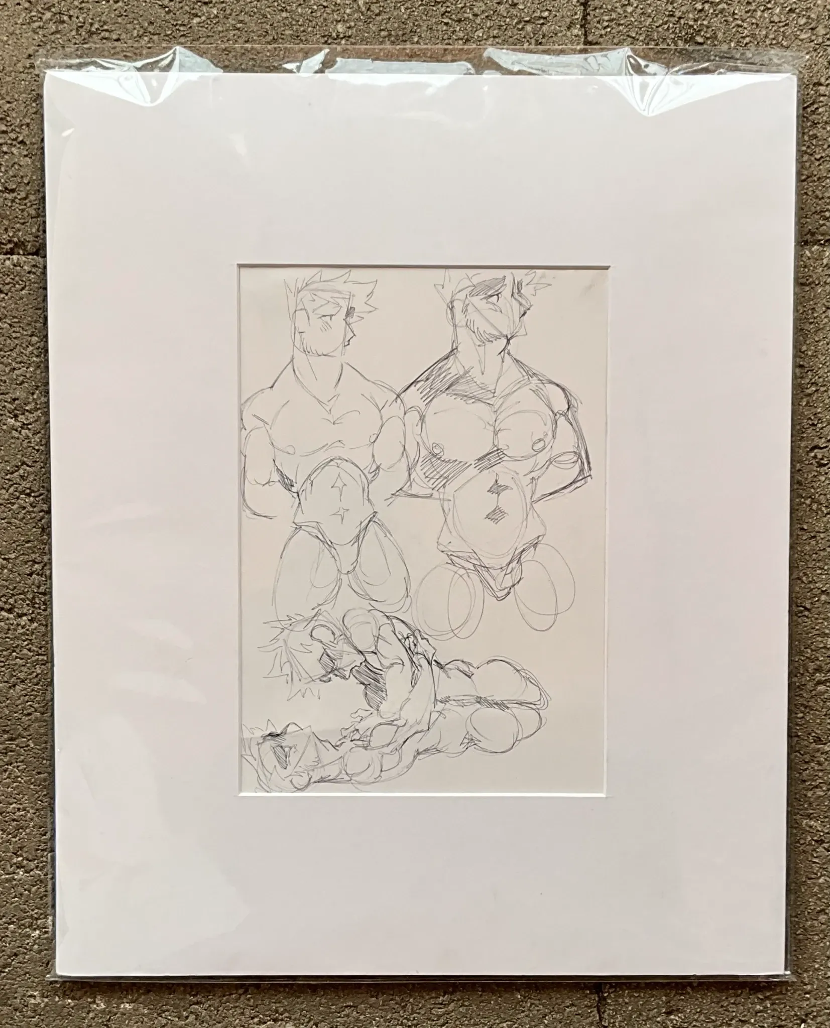 Vintage Boho Sketch of Nude Men — additional photo 3