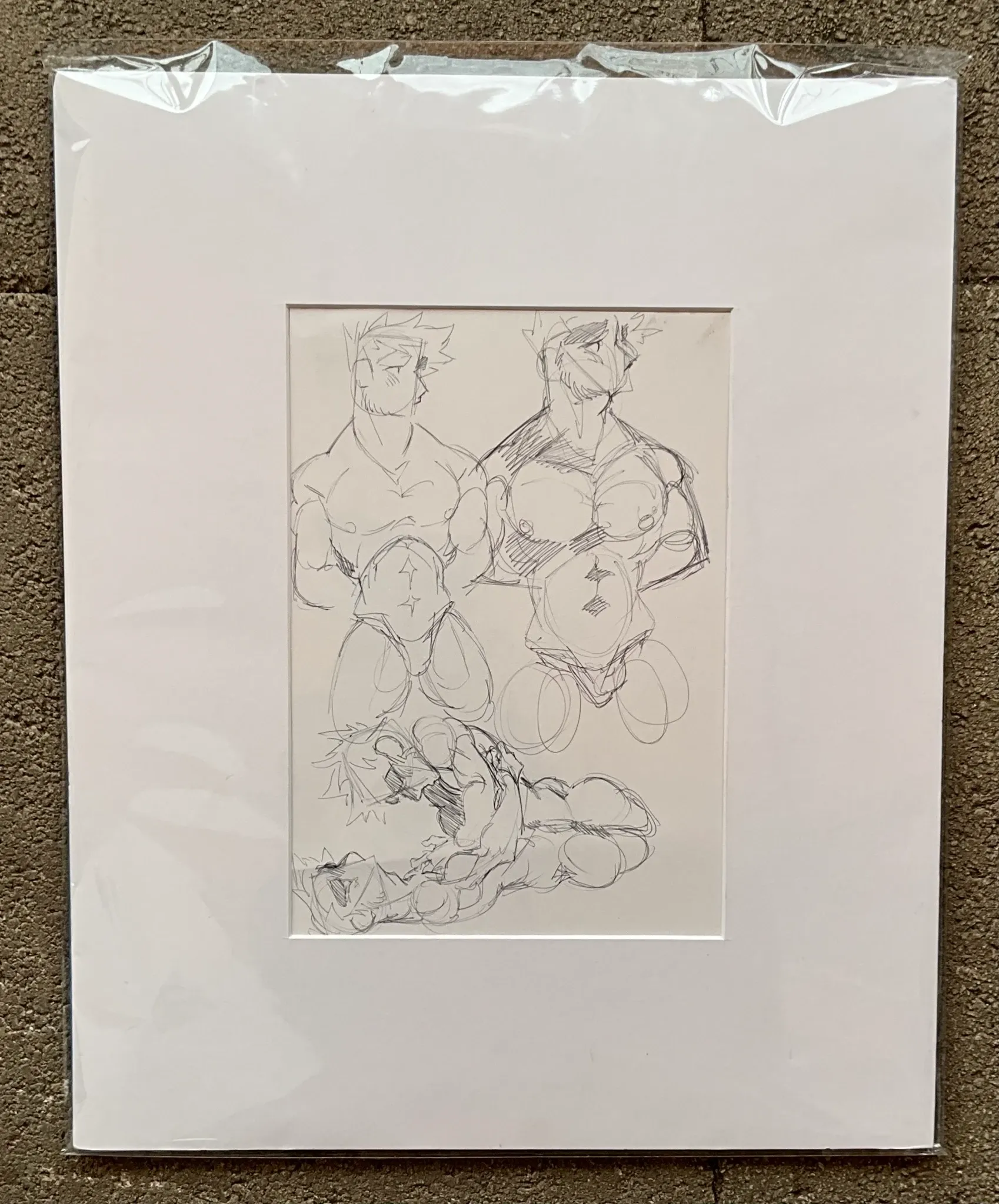 Vintage Boho Sketch of Nude Men — additional photo 4