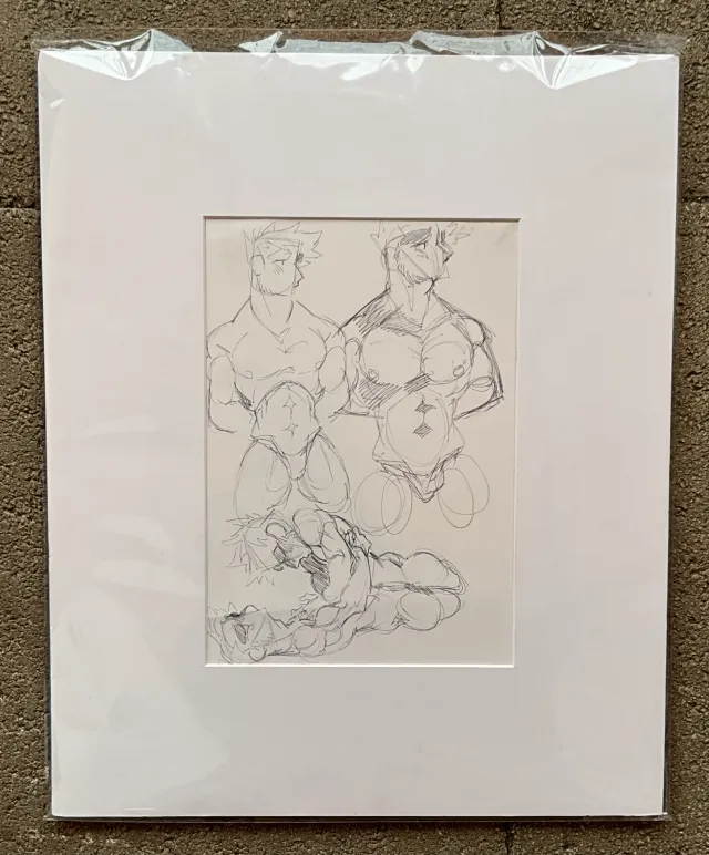 Vintage Boho Sketch of Nude Men — additional photo 4