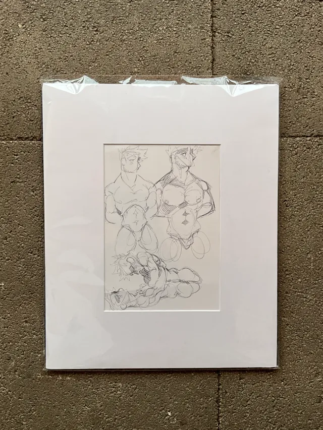 Vintage Boho Sketch of Nude Men — additional photo 6