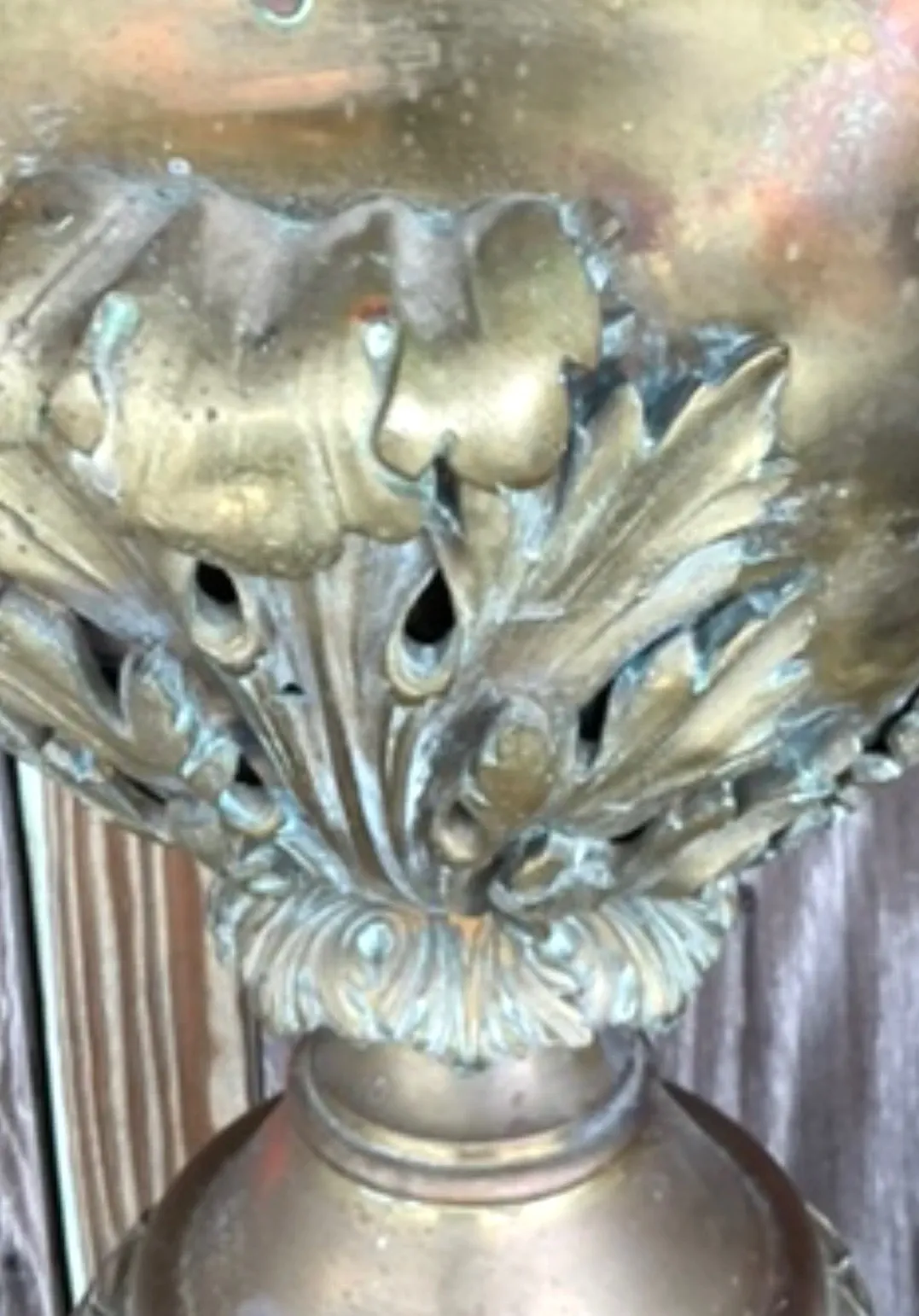 Late 19th Century Vintage Neo Classical Brass Footed Urn - a Pair — additional photo 6
