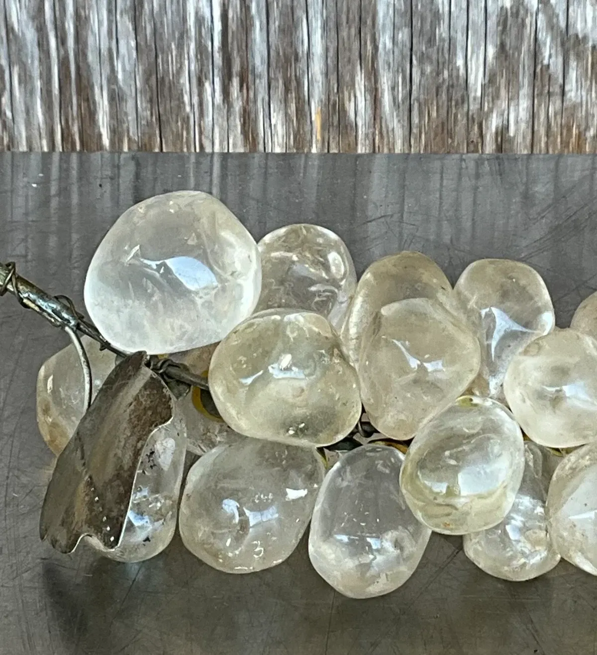 Vintage Boho Rock Crystal Grapes - Back view