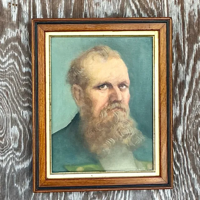 Vintage Boho Original Oil Portrait on Canvas — additional photo 1