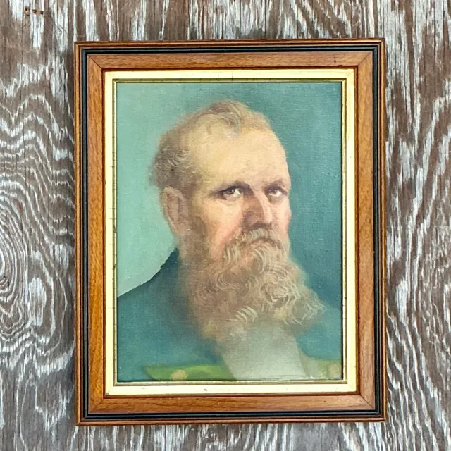 Vintage Boho Original Oil Portrait on Canvas — additional photo 2
