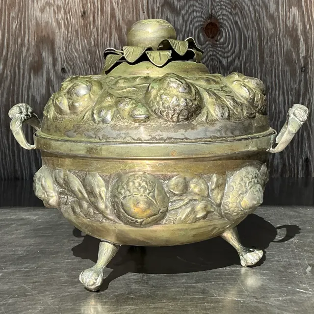 Vintage Patinated Metal Lidded Urn — additional photo 5