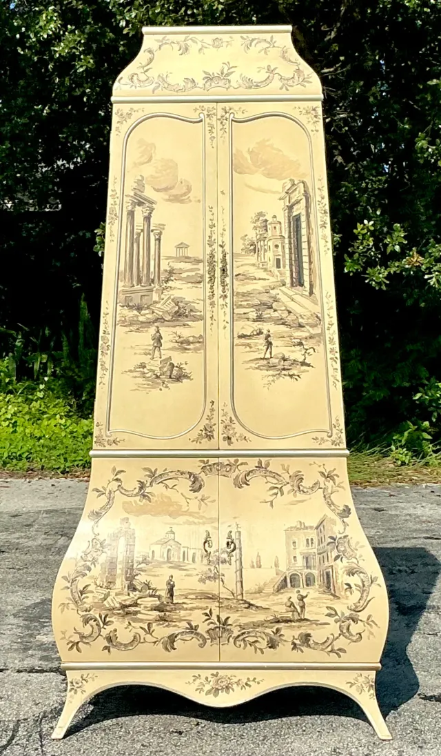 Vintage Boho Painted Grand Tour Cabinet — additional photo 2