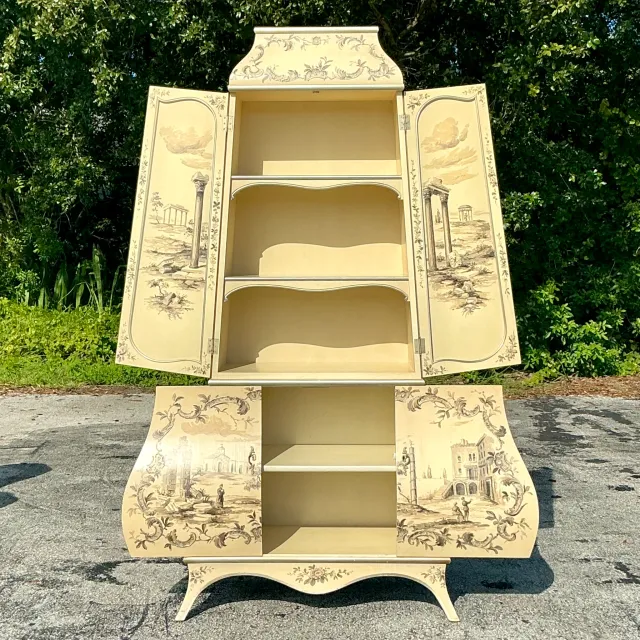 Vintage Boho Painted Grand Tour Cabinet — additional photo 3