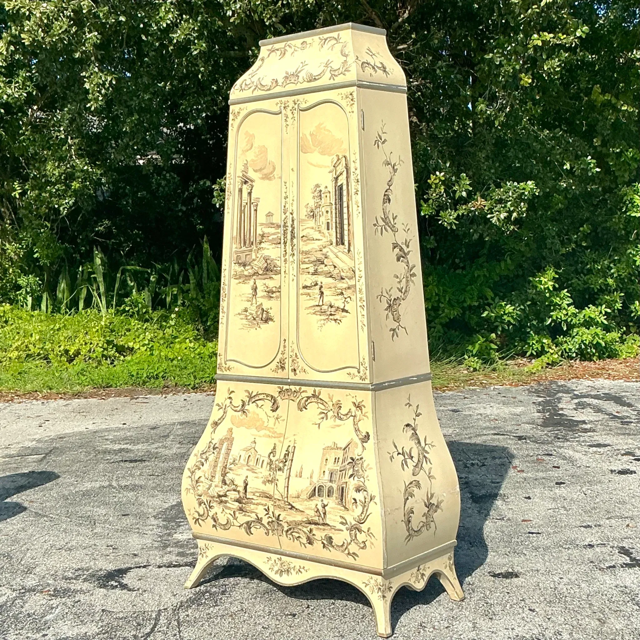 Vintage Boho Painted Grand Tour Cabinet — additional photo 5
