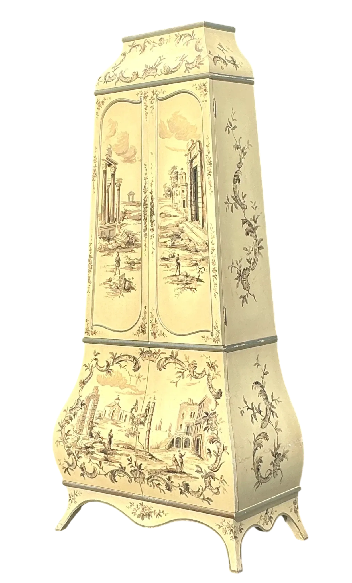 Vintage Boho Painted Grand Tour Cabinet