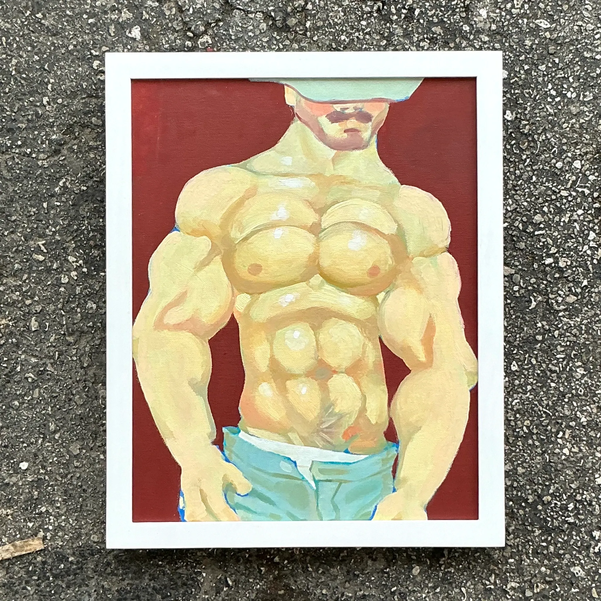 Vintage Boho Original Oil Figurative Painting on Board — additional photo 3