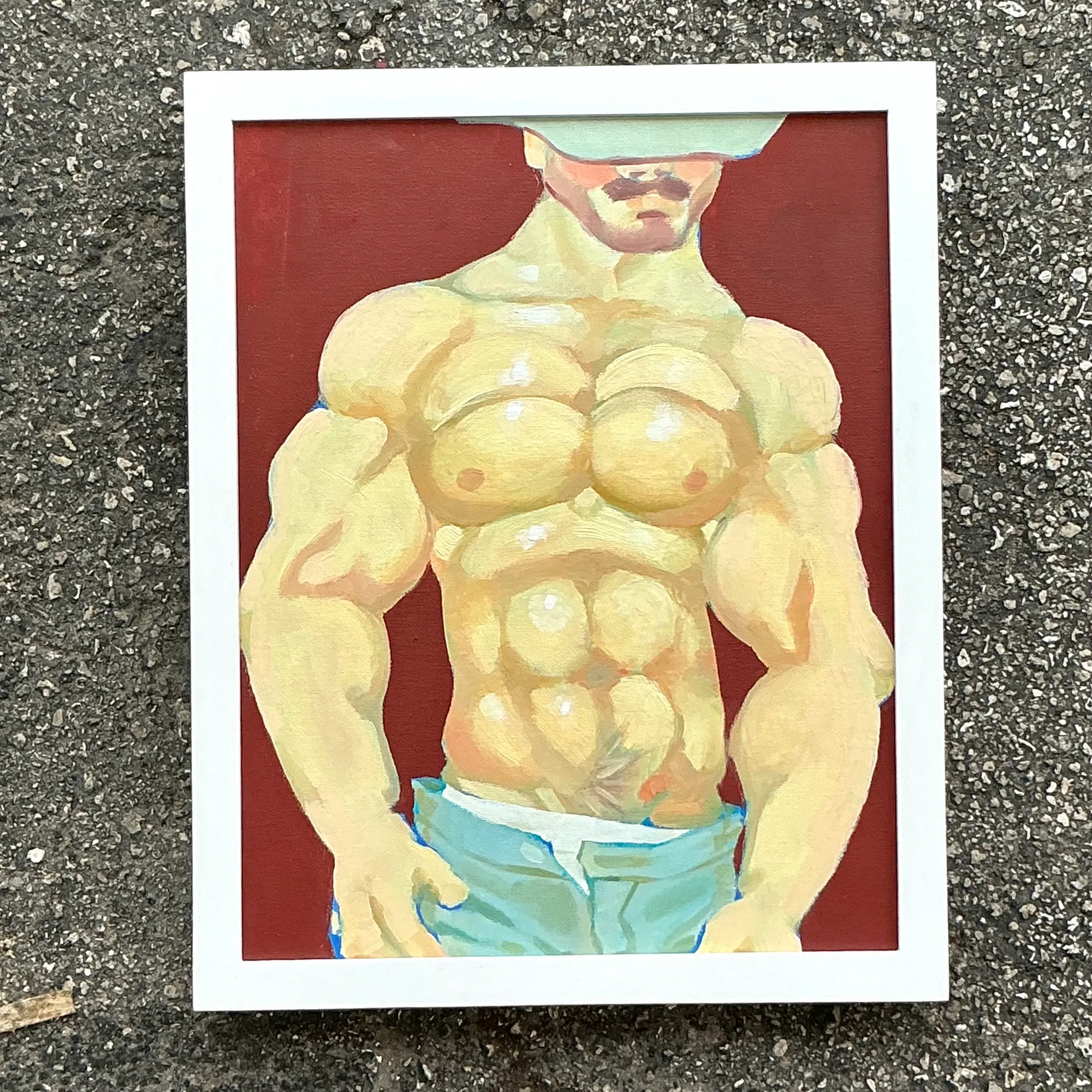 Vintage Boho Original Oil Figurative Painting on Board — additional photo 1