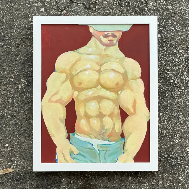 Vintage Boho Original Oil Figurative Painting on Board — additional photo 2