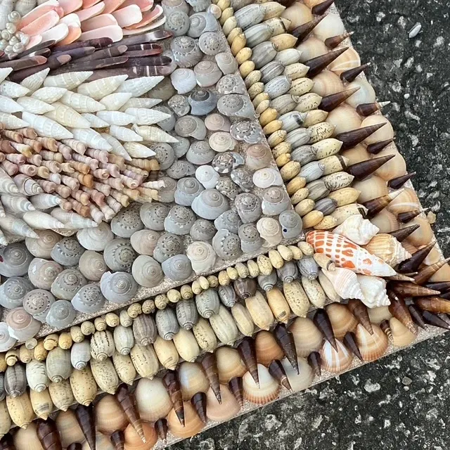 Vintage Coastal Shell Encrusted Wall Plaque — additional photo 4