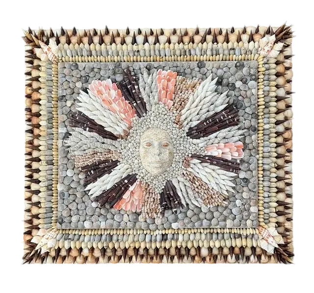 Vintage Coastal Shell Encrusted Wall Plaque