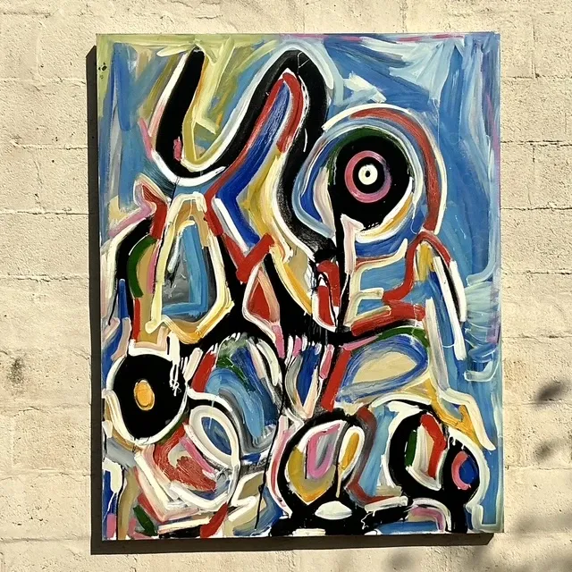 Vintage Boho Monumental Abstract Oil on Canvas — additional photo 4