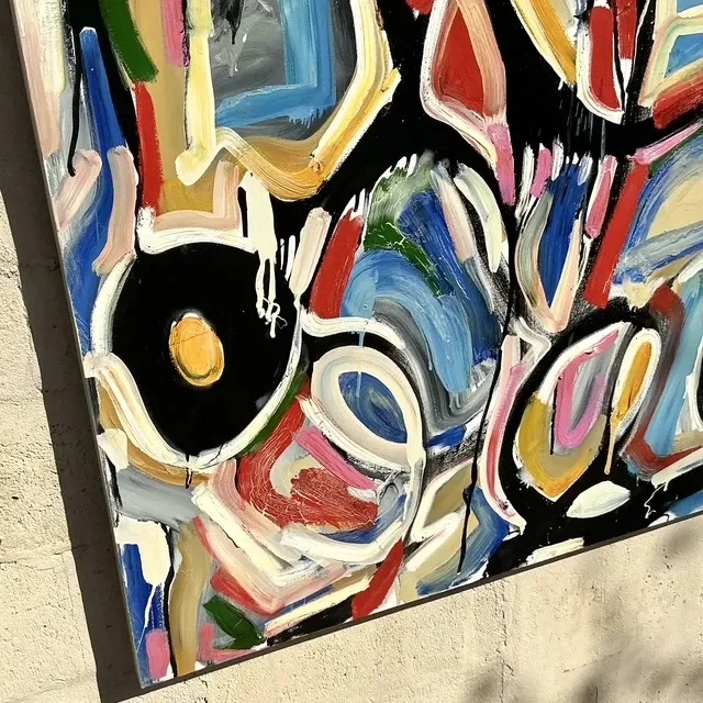 Vintage Boho Monumental Abstract Oil on Canvas — additional photo 6