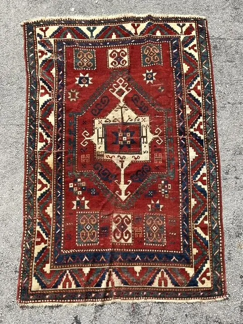 Vintage Boho Woven Wool Rug — additional photo 3