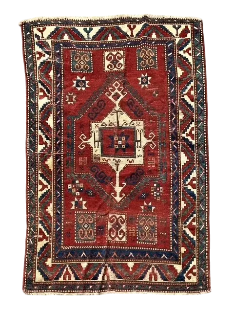 Vintage Boho Woven Wool Rug
