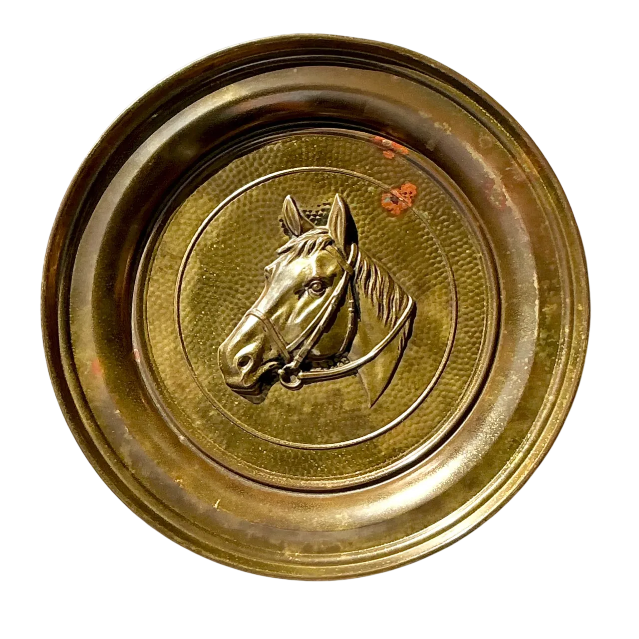 Vintage Boho Hammered Brass Horse Plate