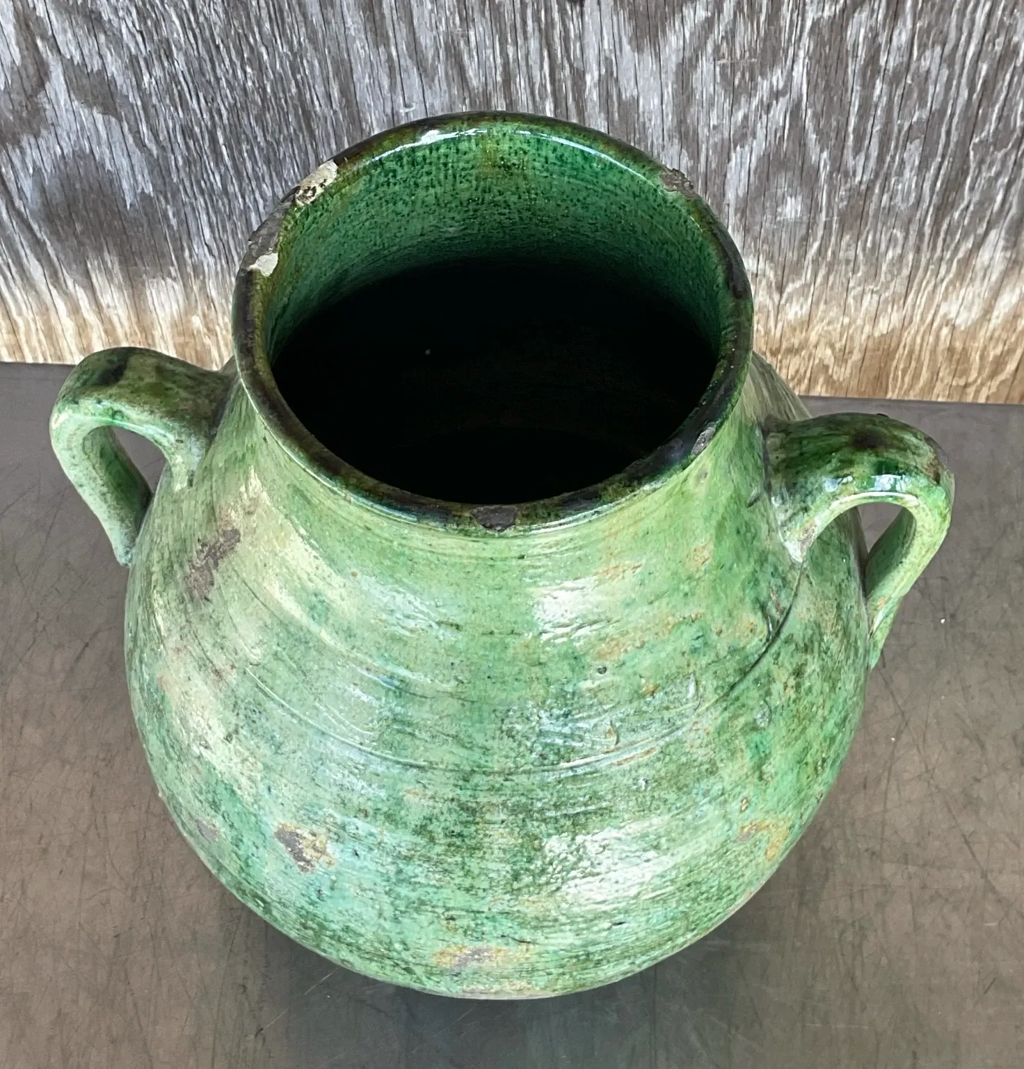 Vintage Boho Glazed Ceramic Urn — additional photo 5