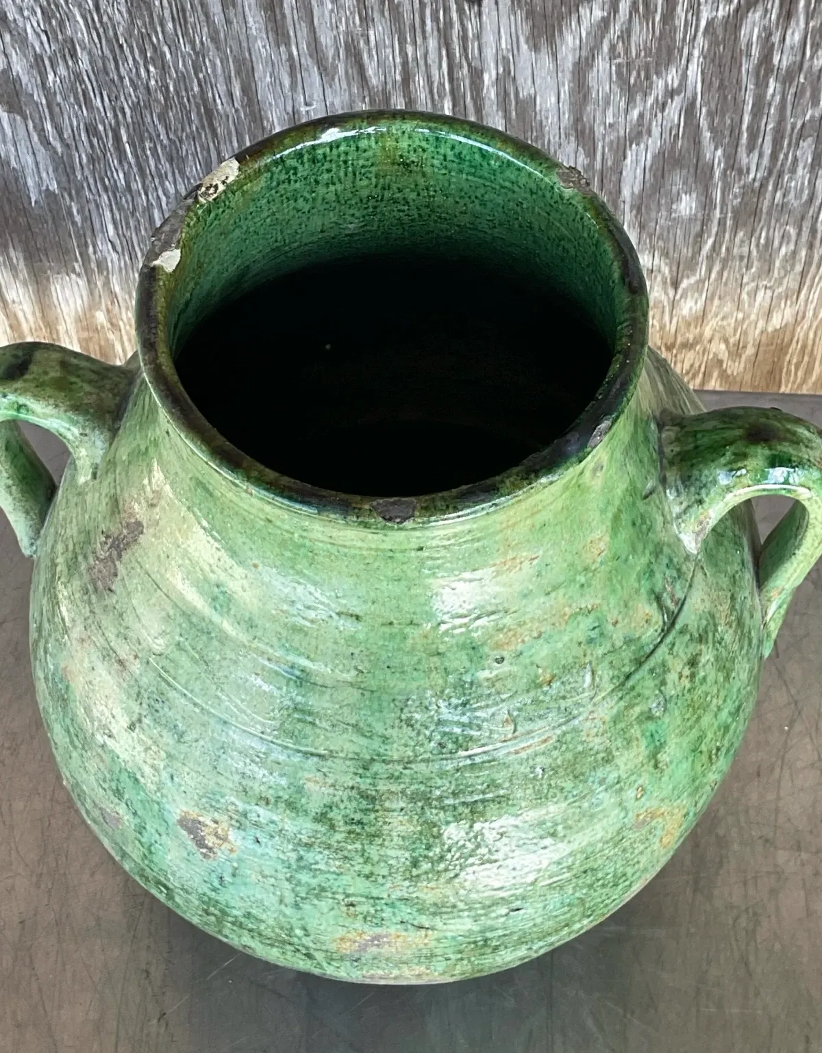Vintage Boho Glazed Ceramic Urn — additional photo 5