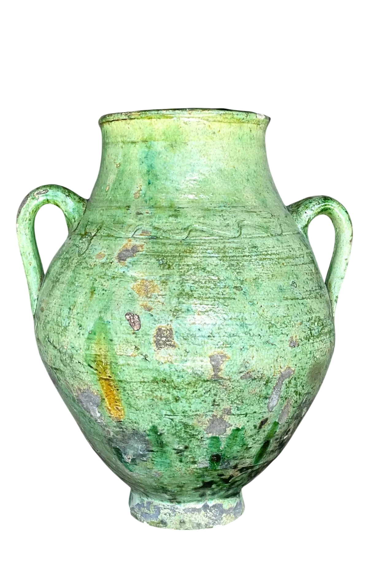 Vintage Boho Glazed Ceramic Urn
