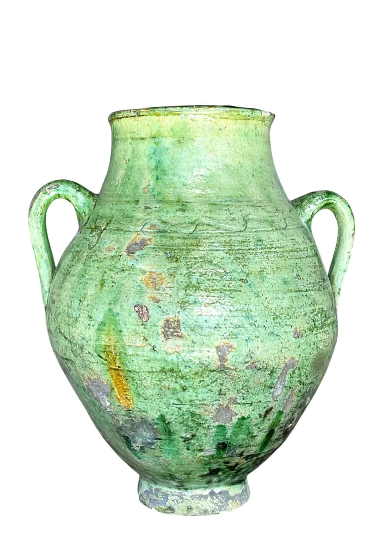 Vintage Boho Glazed Ceramic Urn