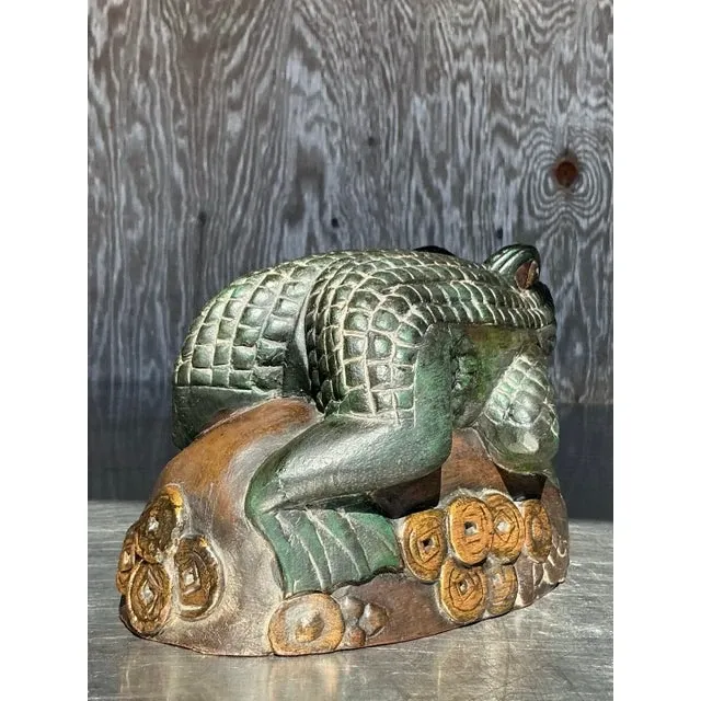 Vintage Boho Hand Carved Frog — additional photo 3