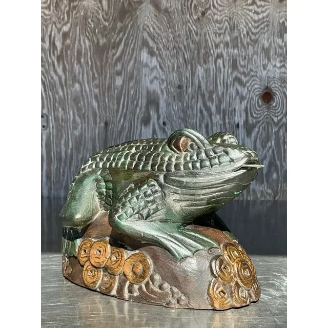 Vintage Boho Hand Carved Frog — additional photo 4