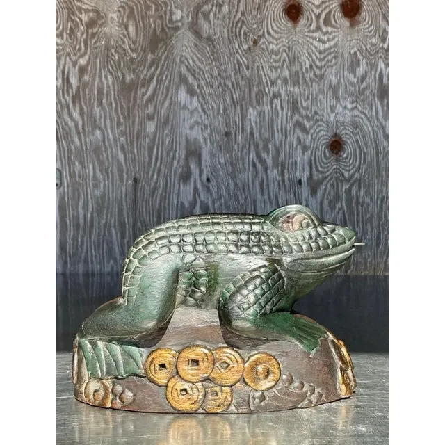 Vintage Boho Hand Carved Frog — additional photo 5