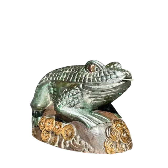 Vintage Boho Hand Carved Frog