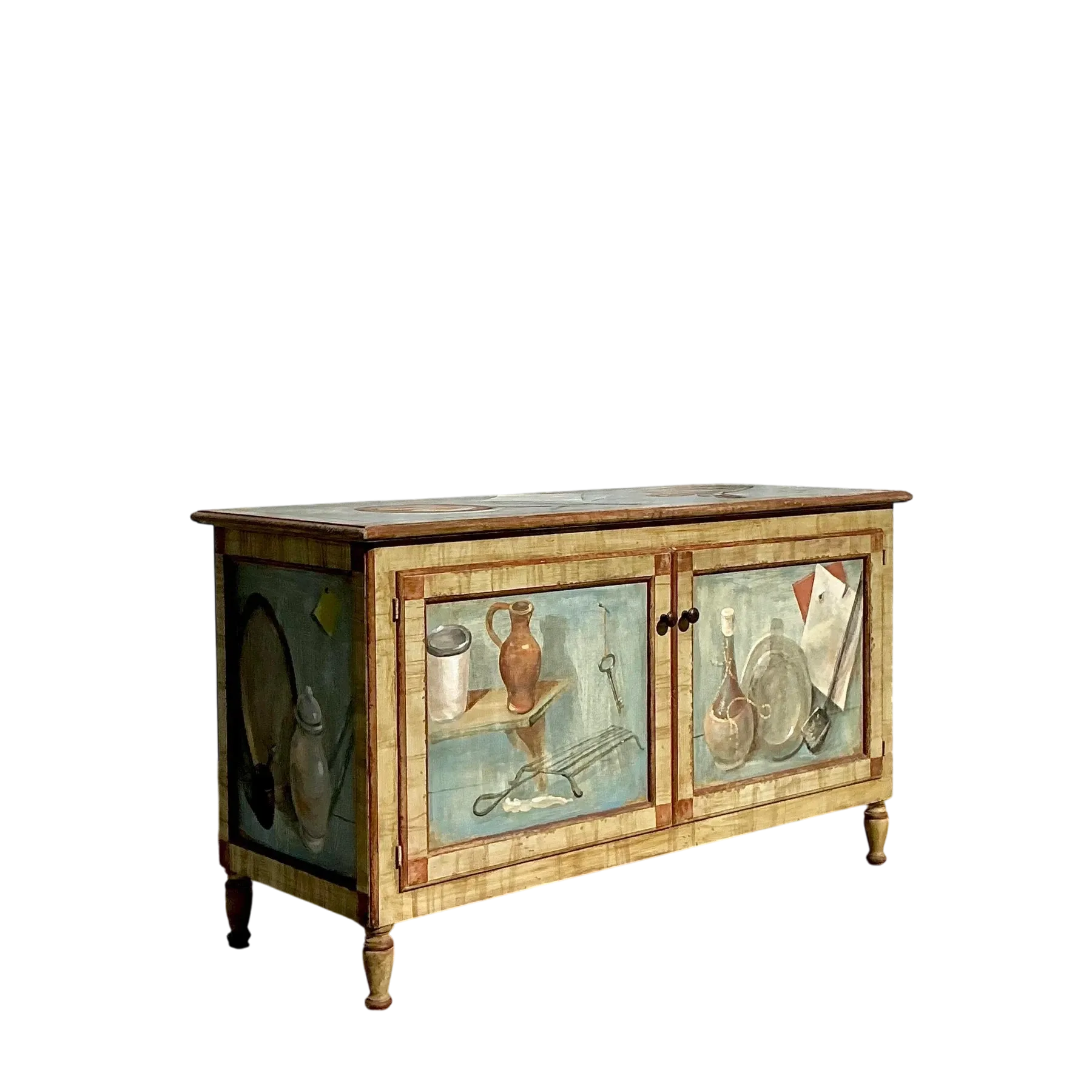 Vintage Regency Hand Painted Cabinet