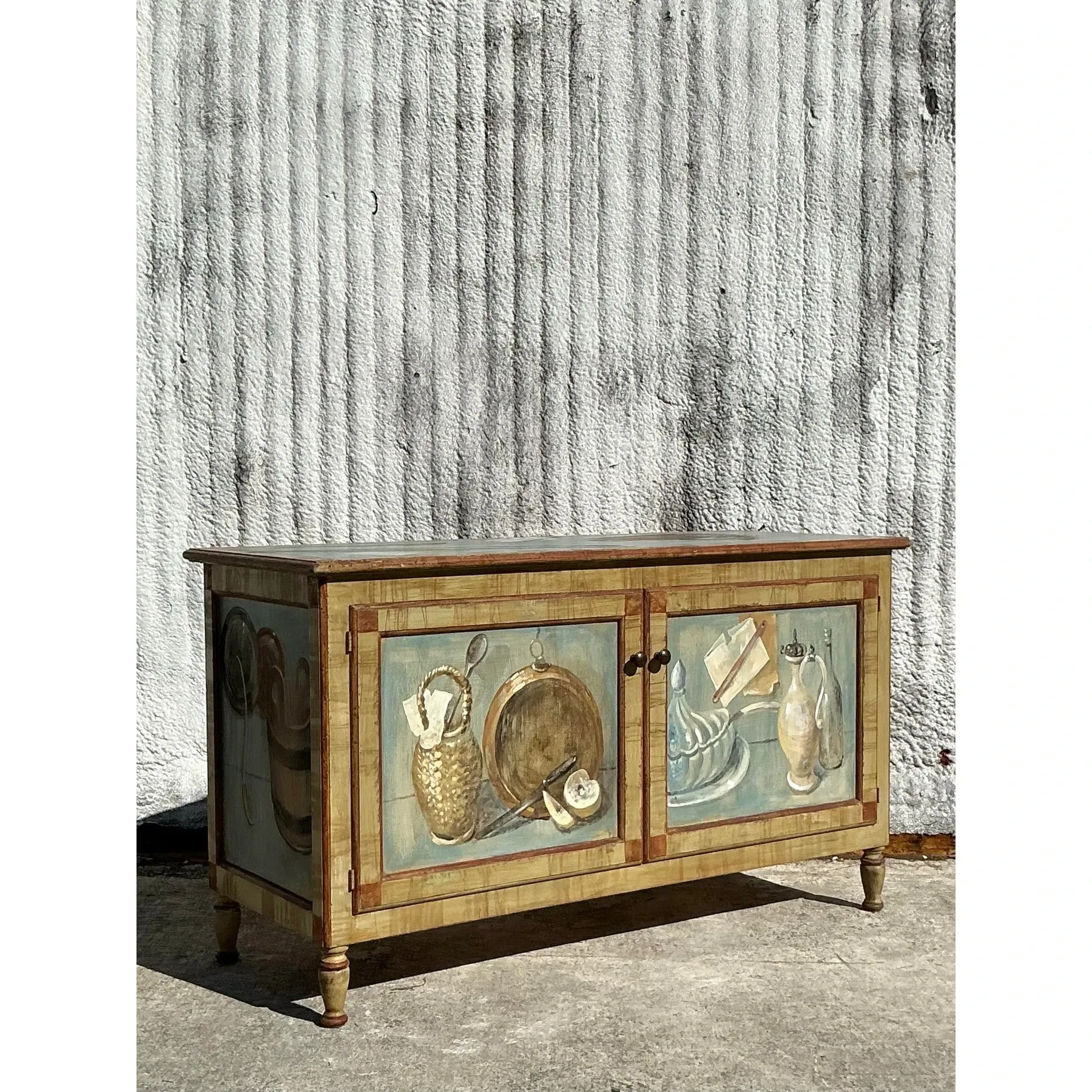 Late 20th Century Vintage Regency Hand Painted Cabinet — additional photo 1
