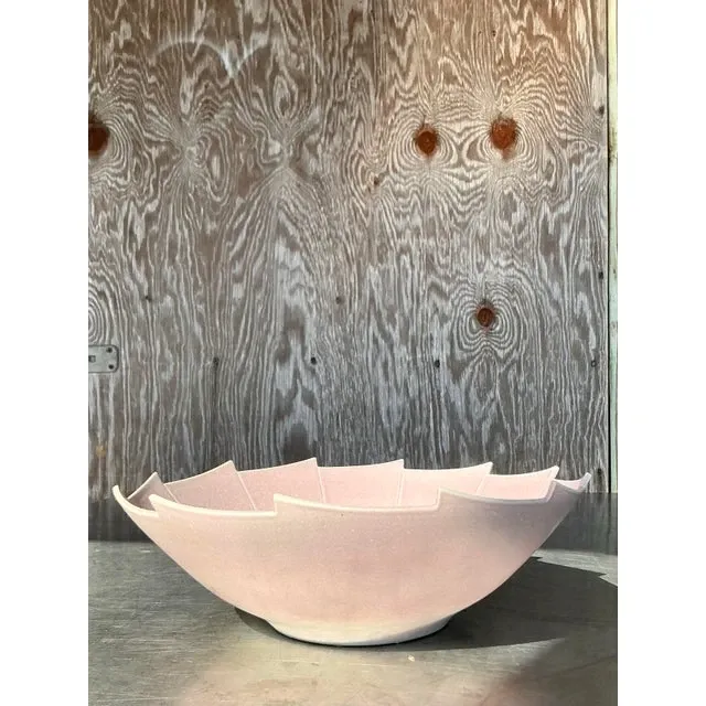 Vintage Boho Glazed Ceramic Layered Pottery Bowl — additional photo 5