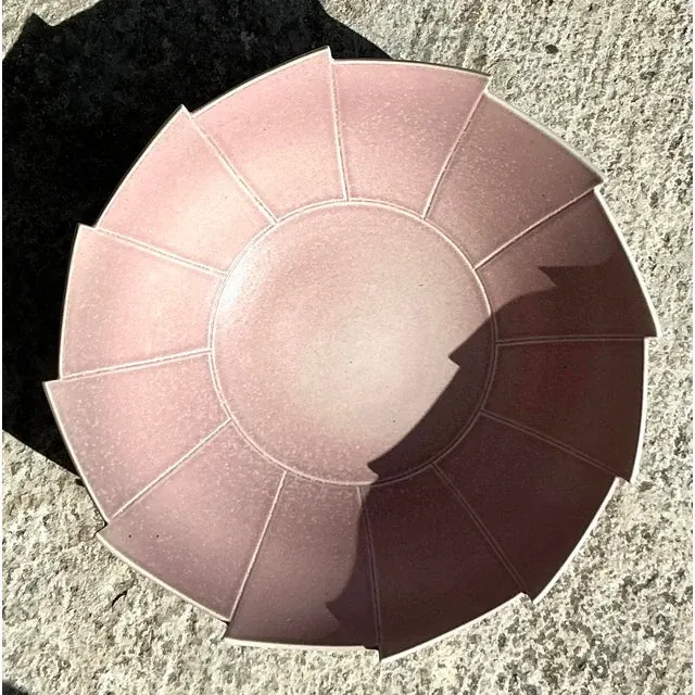 Vintage Boho Glazed Ceramic Layered Pottery Bowl — additional photo 2
