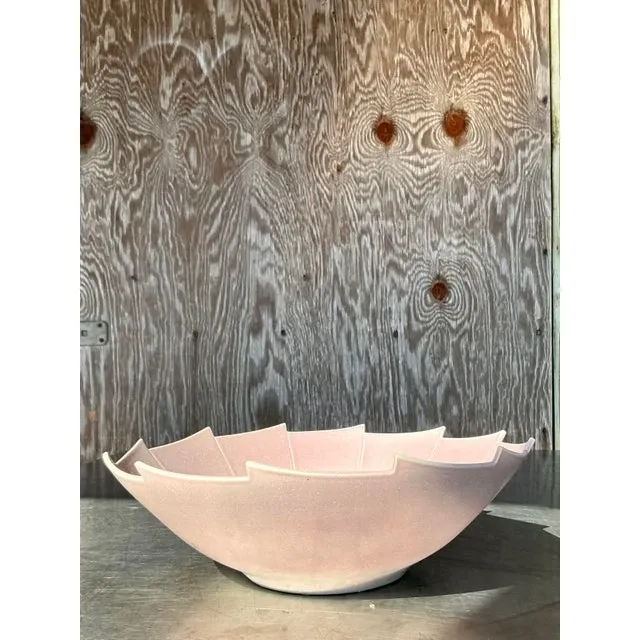 Vintage Boho Glazed Ceramic Layered Pottery Bowl — additional photo 7