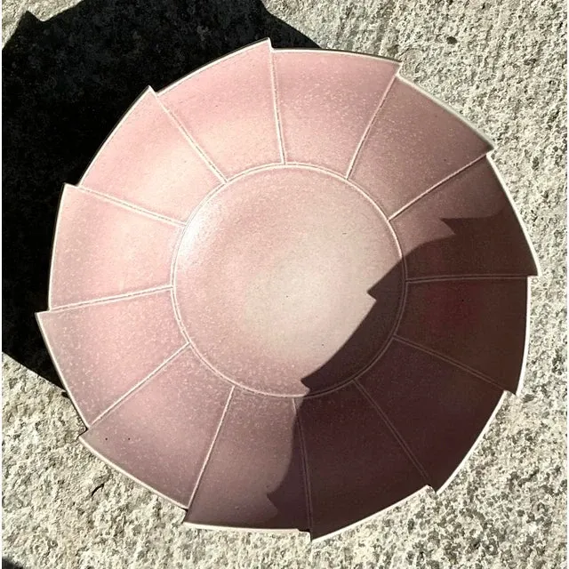 Vintage Boho Glazed Ceramic Layered Pottery Bowl — additional photo 8