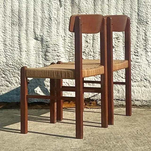 Vintage Mid-Century Modern Woven Rope Dining Chairs - Set of 2 — additional photo 6