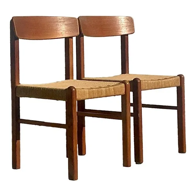 Vintage Mid-Century Modern Woven Rope Dining Chairs - Set of 2 — additional photo 7