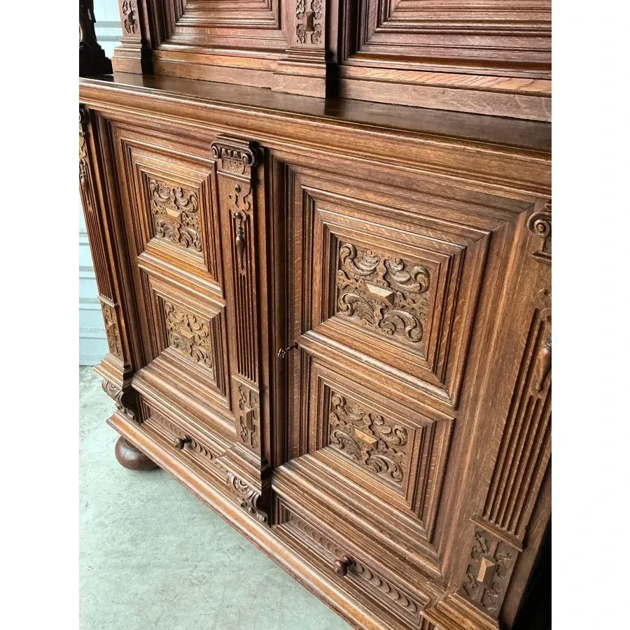 Vintage Boho Hand Carved Dutch Cabinet — additional photo 2