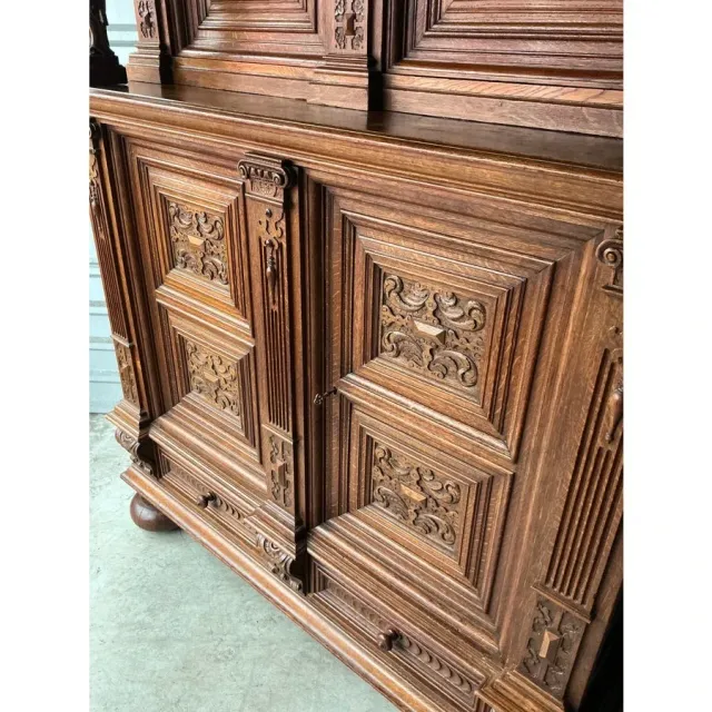 Vintage Boho Hand Carved Dutch Cabinet — additional photo 2
