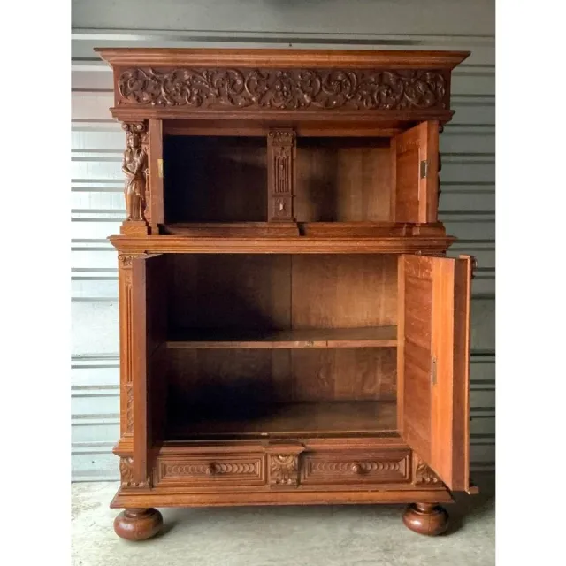 Vintage Boho Hand Carved Dutch Cabinet — additional photo 3
