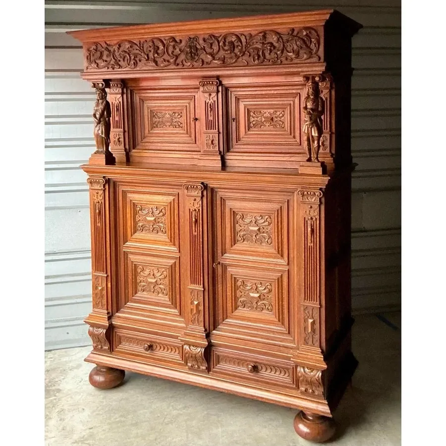Vintage Boho Hand Carved Dutch Cabinet — additional photo 5