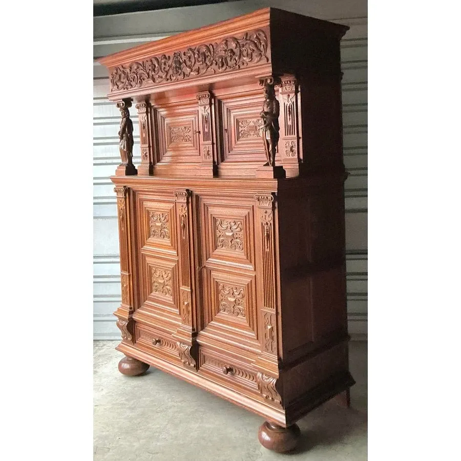 Vintage Boho Hand Carved Dutch Cabinet — additional photo 6