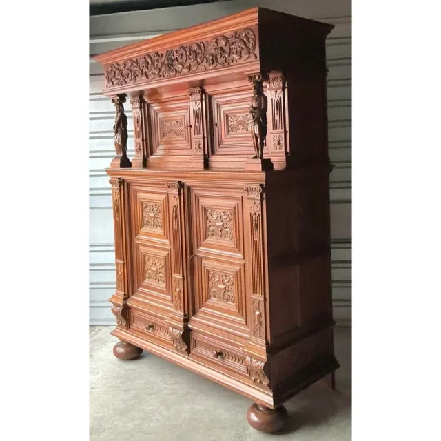 Vintage Boho Hand Carved Dutch Cabinet — additional photo 6
